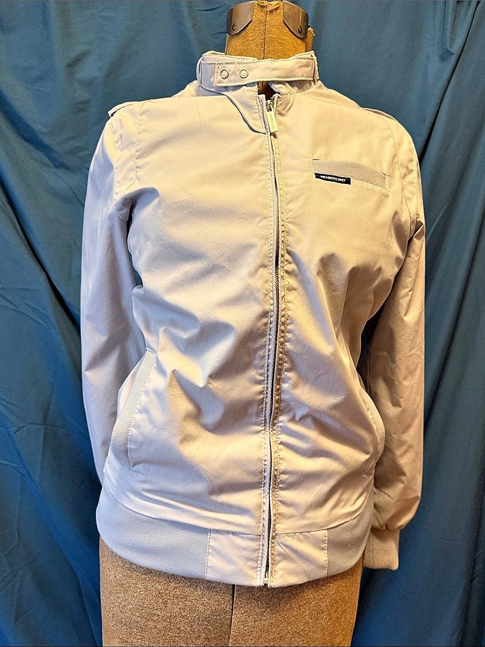 Members Only Iconic Racer Jacket Soft Grey Size Medium